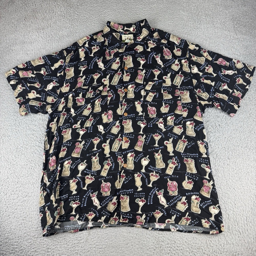 Vintage Reyn Spooner Drinks Alcohol Hawaiian‎ Shirt Lanai Island  Men's Xl